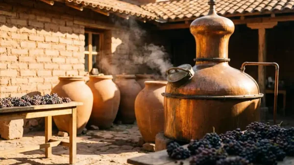 Hoe wordt pisco traditioneel gemaakt?